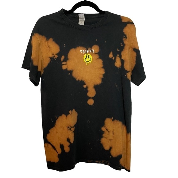 70’s Inspired Trippy Tie Dye Short Sleeve Drippy Smiley Face Tee Shirt Sz.M - Picture 1 of 7